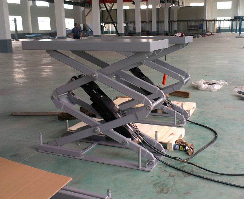 In ground adjustable platform hydraulic car scissor lift