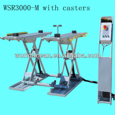 Low height Hydraulic scissor car lift with casters