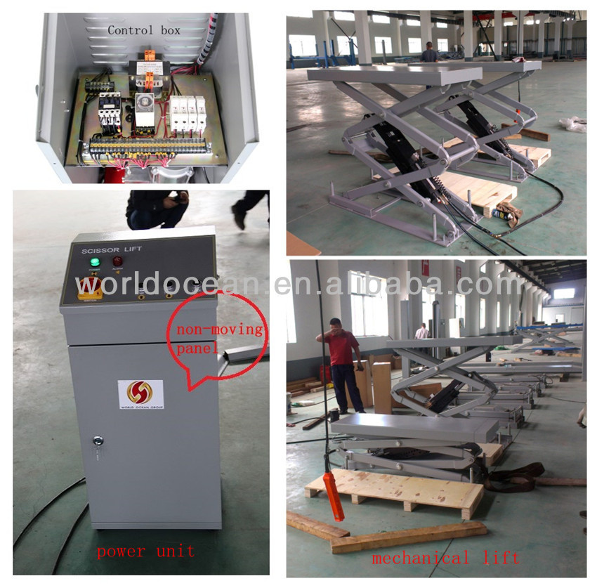 CE proved In-ground install scissor type low ceiling car lift WSG3200