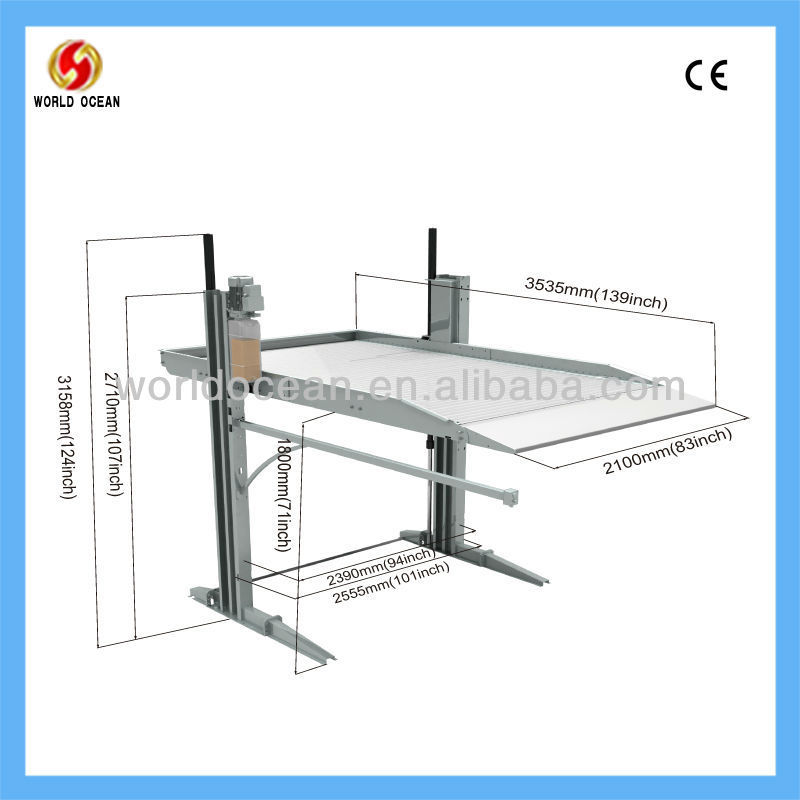 2.3T----Tilting Car Parking Lifts for low ceiling WOW8018