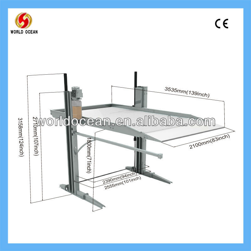 cheap commercial parking equipment 2 levels car parking system price wow8018