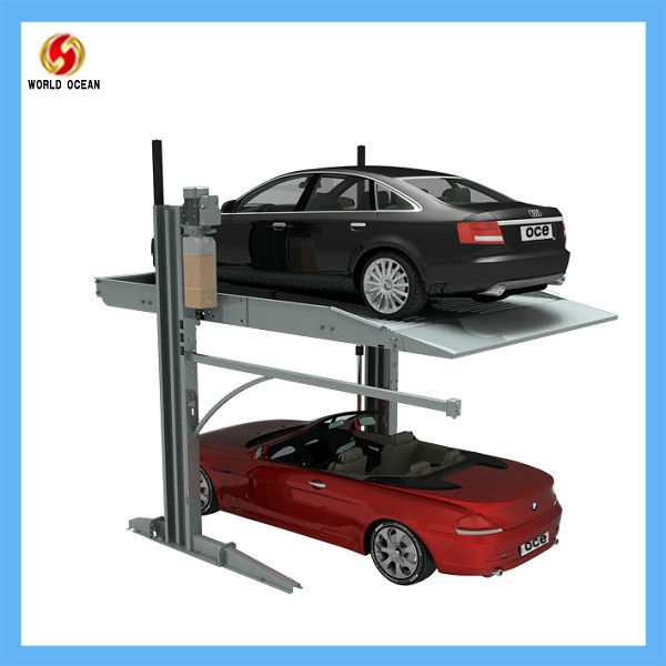 simple vertical car parking lift with 2 columns