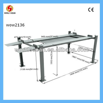 Cheap Four post parking Movable hydraulic car parking lift with casters