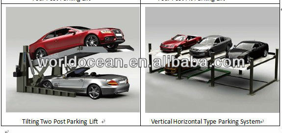 Automatic four post double stacker car parking