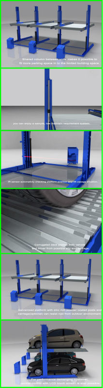 simple 2 floors car lift parking for home garage