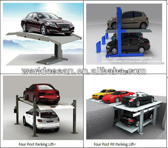 2 levels hydraulic automated car stacker parking lift