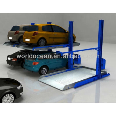 Shared column vertical car parking system