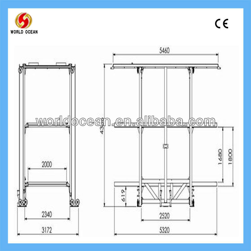 Parking Lift In Pit For 3 Cars,WP3-7.5 parking system