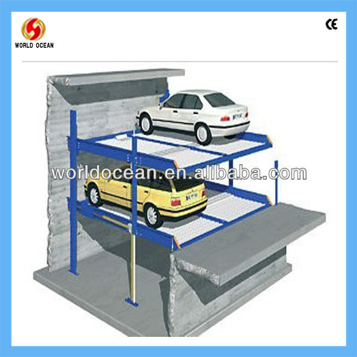 CE/UL/GS certified mechnical parking equipment in pit for 4 cars WP4-10