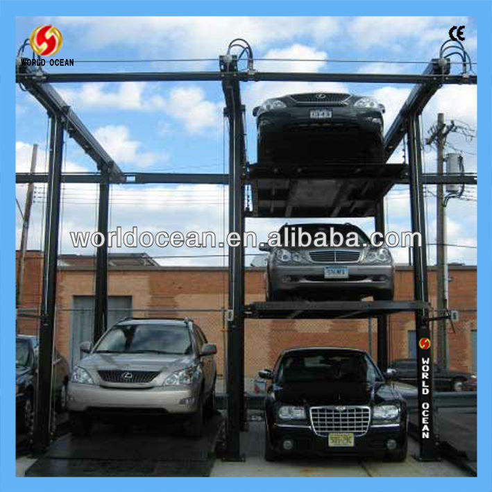 Semi-automatic multi-level parking system for storage cars
