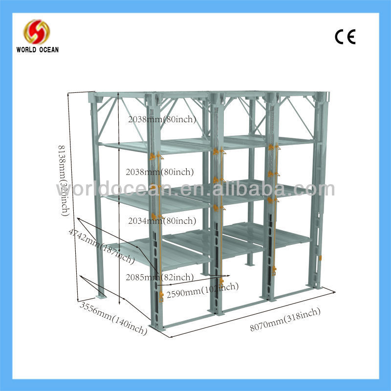 3 layers stacker car parking system