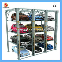 Hydraulic stack parking system for 8 cars