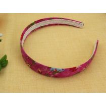 Fashion trendy teenager plastic flower fabric wrapped hairbands