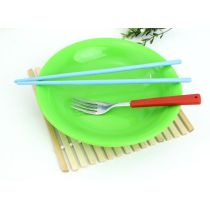 Eco Friendly Kitchen Prep Tools Flexible Silicone Chopsticks Dish Fork Dinner Set for Kids Pets Gift