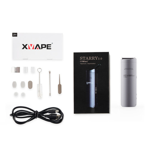 SILVER XMAX STARRY 3.0 2-IN-1 VAPORIZER FOR DRY HERB AND WAX with Vibration alert