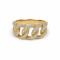 Pavé Curb Chain Diamond Ring in 18K Yellow Gold