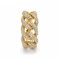 Pavé Curb Chain Diamond Ring in 18K Yellow Gold