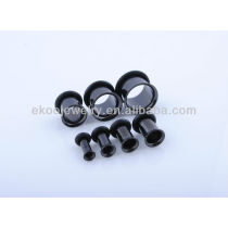 Black Single Flared Plug Cheap Ear Gauges Pugs with O-ring 3mm-16mm Mixed Sizes Body Jewelry O-ring Gauge Plugs