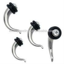 Body Jewelry Clear Gem Steel Talons Ear Stretcher Steel Ear Expander