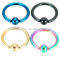 Body Jewelry Steel 16 Gauge 1.2*8*3mm Titanium Anodized Captive Rings BCR Mixed Colors