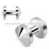 Highly Polished G23 Titanium Body Jewelry 18 Gauge Titanium Skin Diver With Cone On Both Sides Free Shipping