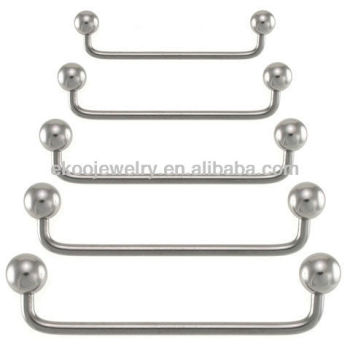 Surgical Steel Ball 90 Degree Surface Barbell Surface Piercing Mixed Sizes Free Shipping Wholesale Body Jewelry