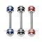 14 Gauge Surgical Steel Epoxy Stripe Tongue Barbell 1.6*16*6mm Tongue Ring Mixed Colors Body Jewelry