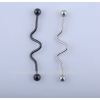 14 Gauge Titanium Plated Industrial Wave Barbell Body Piercing Jewelry