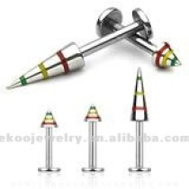 Jamaican Stripe Super Long Spike Labret Long Cone Lip Body Piercing Mixed Sizes