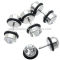 Body Percing Double CZ Cheater Fake Ear Plug Clear Gem Fake Plug Earrings Mixed Sizes
