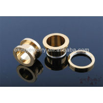 Steel Real Gold Plated Flesh Tunnel 1.6mm-16mm Mixed Sizes Free Shipping Wholesale Body Piercing