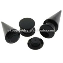 Black Acrylic Internal Threaded Taper And Plug Body Piercing