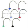 Body Jewelry Surgical Steel 20 Gauge Nose Stud Nostril Screw Mixed Colors
