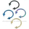 14 Gauge Titanium Anodized Spike Horseshoe Circular Barbell 1.6*10*4mm Mixed Colors Body Jewelry
