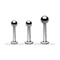 G23 Titanium Body Piercing Highly Polished Titanium Labret With Ball Lip Ring
