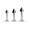 G23 Titanium Body Piercing Highly Polished Titanium Labret With Cone Lip Ring