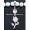 Pink Flower Belly Ring Body Jewelry
