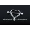 14 Gauge Body Jewelry Surgical Steel Heart Nipple Ring