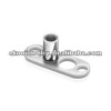 G23 Titanium Body Jewelry Highly Polished Titanium Dermal Anchor Base With 3 Holes Surface Piercing