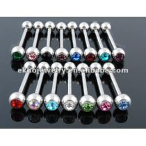 Body Jewelry Gem Tongue Ring Mixed Colors Lot of 15