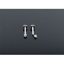 16 Gaueg Steel CZ Monroe Internal Threaded Lip Rings 1.2*8*2.5mm Mixed Colors Body Jewelry
