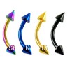 14 Gauge Titanium Anodized Spike Eyebrow Ring Banana Eyebrow With Cone 1.6*8*4mm Mixed Colors