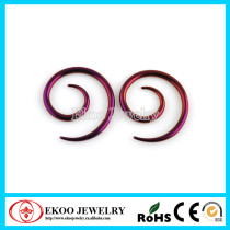 316L Surgical Steel Purple Titanium Anodized Spiral Ear Piercing