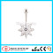 316L Surgical Steel Sunflower CZ Diamond Belly Button Ring