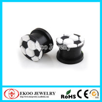 High Quality Football Logo Body Jewelry Silicone Plug
