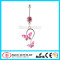 Surgical Steel Gemmed Double Butterfly Dangle Belly Navel Ring
