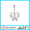 Surgical Steel Buttetfly CZ Free Belly Button Ring