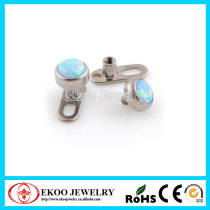 Titanium Opal Internal Threaded Body Jewelry Micro Dermal Anchor
