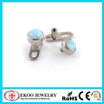 Titanium Opal Internal Threaded Body Jewelry Micro Dermal Anchor