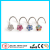 316L Surgical Steel Mixed Color Gem Paved Flower Indian Nose Piercing